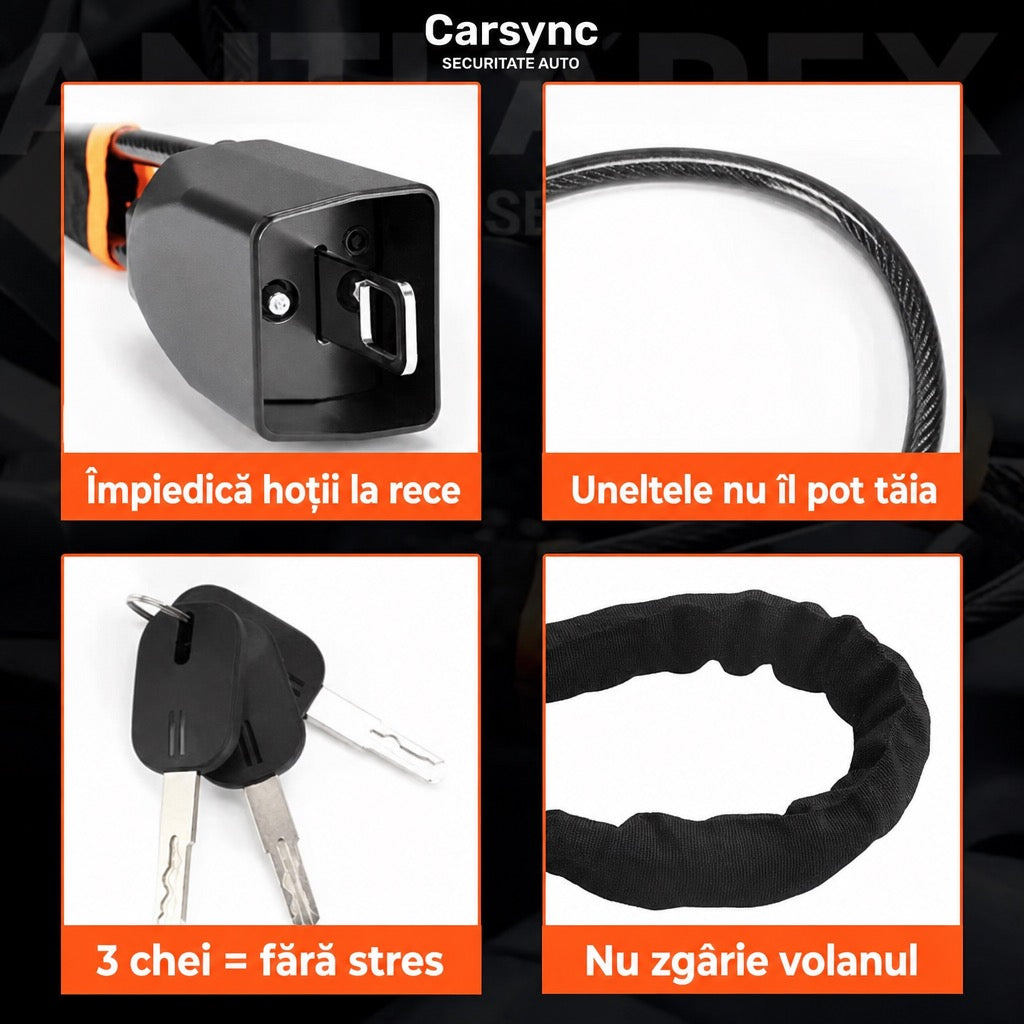 Blocator Volan Antifurt CarSync — Sistem de Siguranță cu Cheie