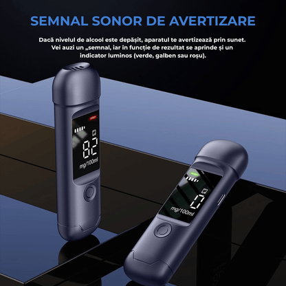 Etilotest Digital Non-Contact, Precizie +0.015%, Calibrare Automata, Memorare Rezultate, Display LCD, Autonomie Extinsa, Negru