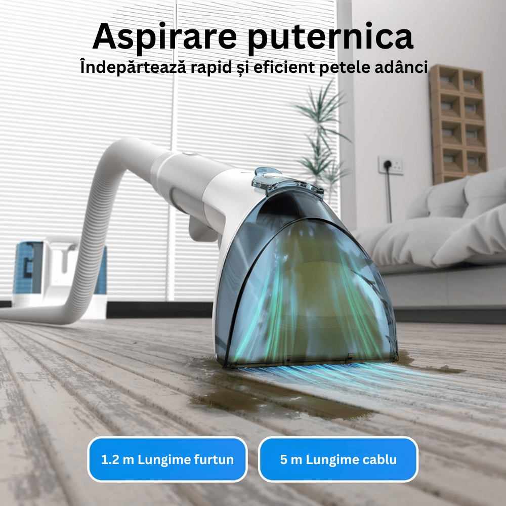 Aspirator Profesional cu Spalare Injectie-Extractie pentru Canapea, Saltea, Mocheta, Materiale Textile, Auto
