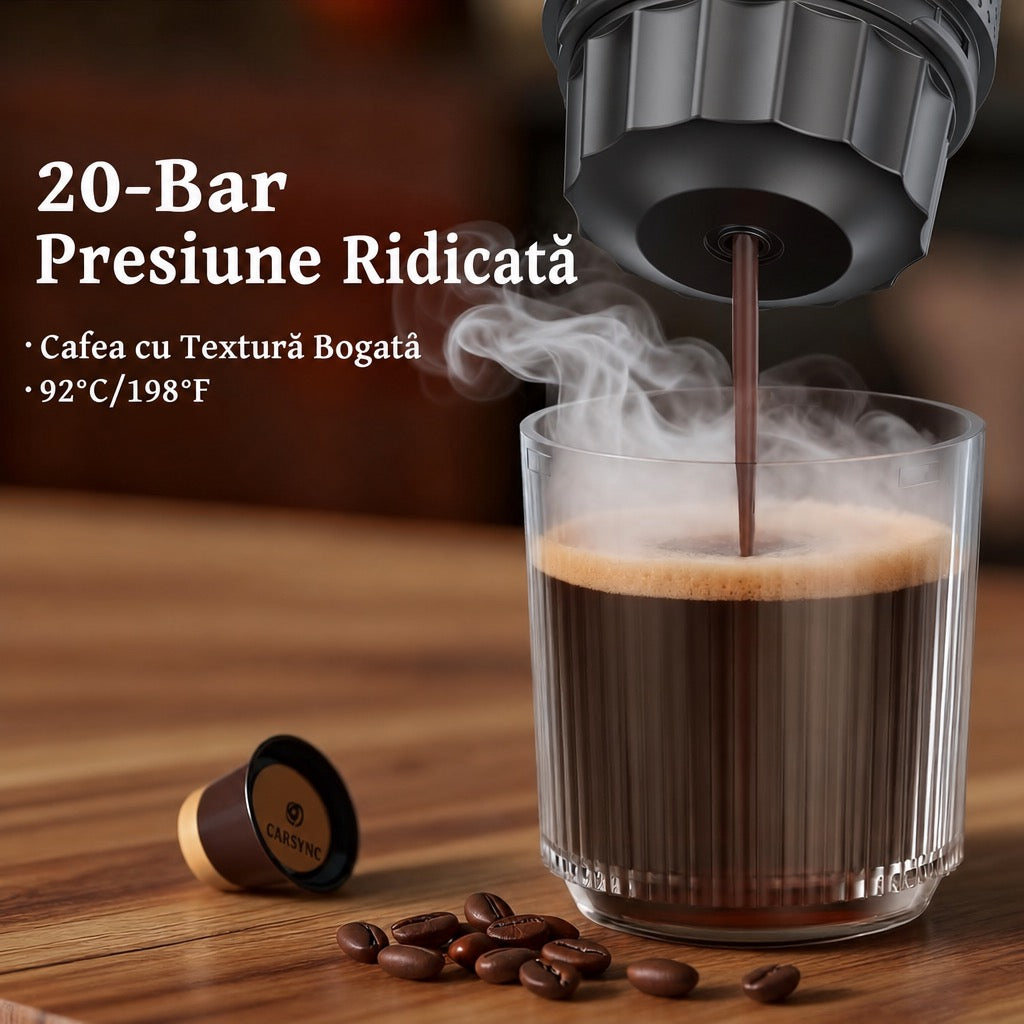 Carsync Espressor Portabil – Aparat Cafea Espresso pentru Mașină