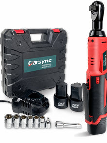 Carsync Cheie cu Clichet Electrică Fără Fir 12V – Set 3/8" cu 2 Acumulatori 2000mAh & Încărcător