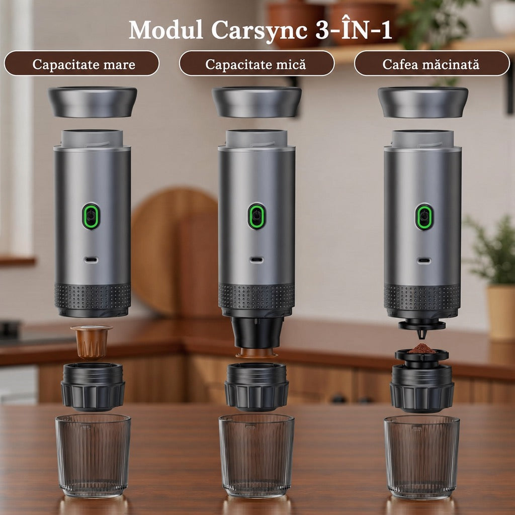 Carsync Espressor Portabil – Aparat Cafea Espresso pentru Mașină