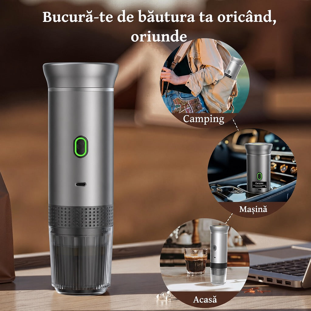 Carsync Espressor Portabil – Aparat Cafea Espresso pentru Mașină