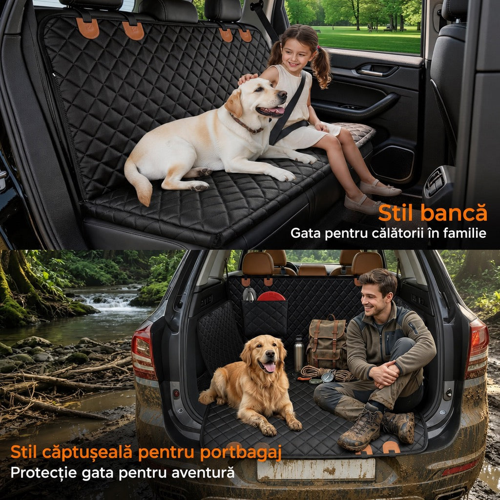 Carsync Husă Auto Câini Impermeabilă – Antizgârieturi & Antiderapant pentru Bancheta din Spate