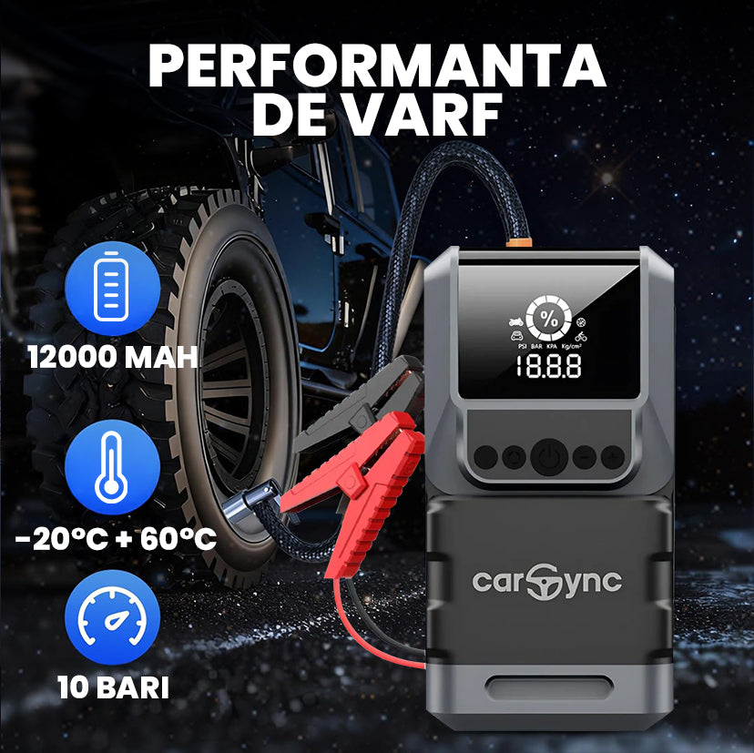 Carsync EXTREME 4 IN 1 | Starter Auto, Compresor Aer, Baterie Portabila, Lanterna